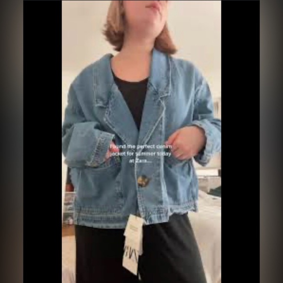 Zara Women's Blue Jean Jacket Oversize - Picture 1 of 10